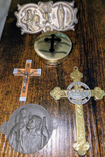 5 Pk. Christian Crosses, St. Christopher Meda...