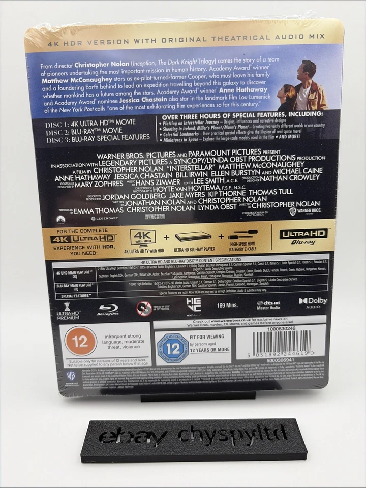 Interstellar 4K UHD Blu Ray Steelbook UK NEW AND SEALED - In Hand - Image 2 of 4