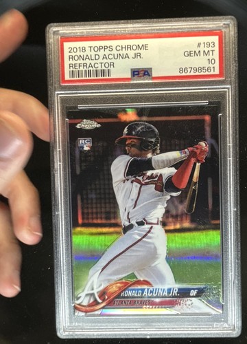 2018 Topps Chrome Ronald Acuna Jr. RC Refractor Rookie #193 Braves PSA 10