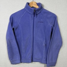 Columbia Jacket Youth Medium Purple Fleece Full Zip High Neck Outdoors Hiking