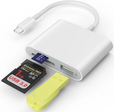 USB C SD Card Reader, 3.0 High Speed to SD/TF Adapter for iPhone... 