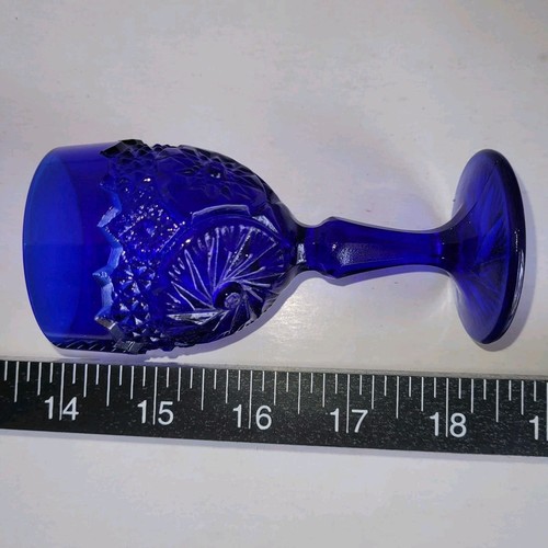 Vintage Cobalt Blue Glass Goblet - Picture 3 of 11