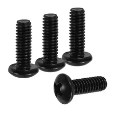 #8-32 x 1/2" Pan Head Machine Screws, 100 Pcs 304 Stainless Steel Screw Black