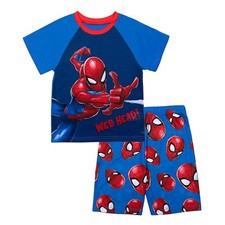 Spiderman Pajamas Boys Size 6 7 8 10 12 T Shirt Shorts Set Summer Marvel NWT NEW