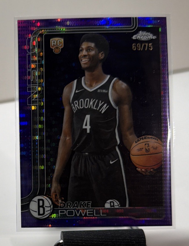 2025-26 Topps Chrome Drake Powell RC #272 Purple Pulsar Refractor 69/75