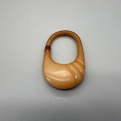 Vintage Buch + Deichmann Ridged Keychain brown white multicolor 