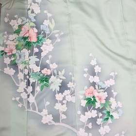 Japanese Vintage Kimono Tsukesage Silk Floral Made in Japan eb-1998