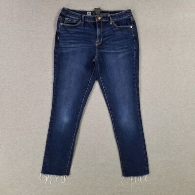 Mossimo Size 8 Long Tall Curvy Skinny Jeans Premium Denim Dark Wash Crop Ankle