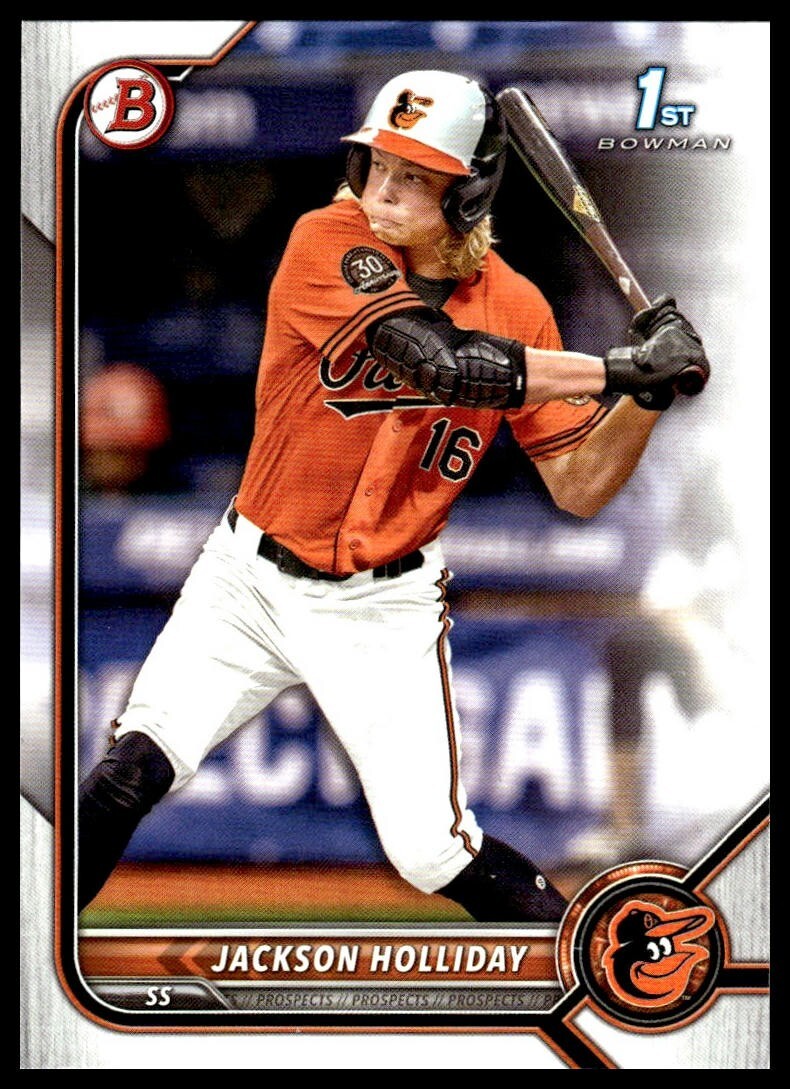 2022 Bowman Draft 1st #BD-168 JACKSON HOLLIDAY Rookie RC Baltimore Orioles