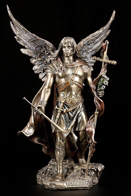 Archangel Gabriel Figure with Staff and Trumpet - Angel Veronese Statue