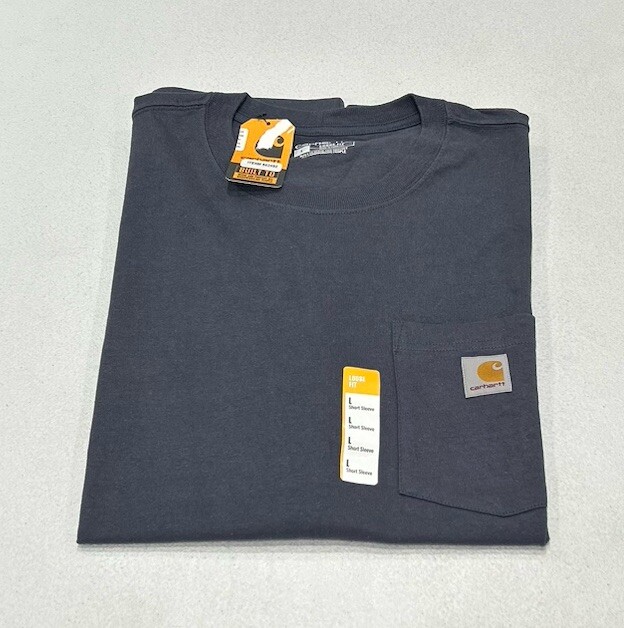 Carhartt Men's Loose Fit Heavyweight Short-Sleeve Pocket T-Shirt, Bluestone, L