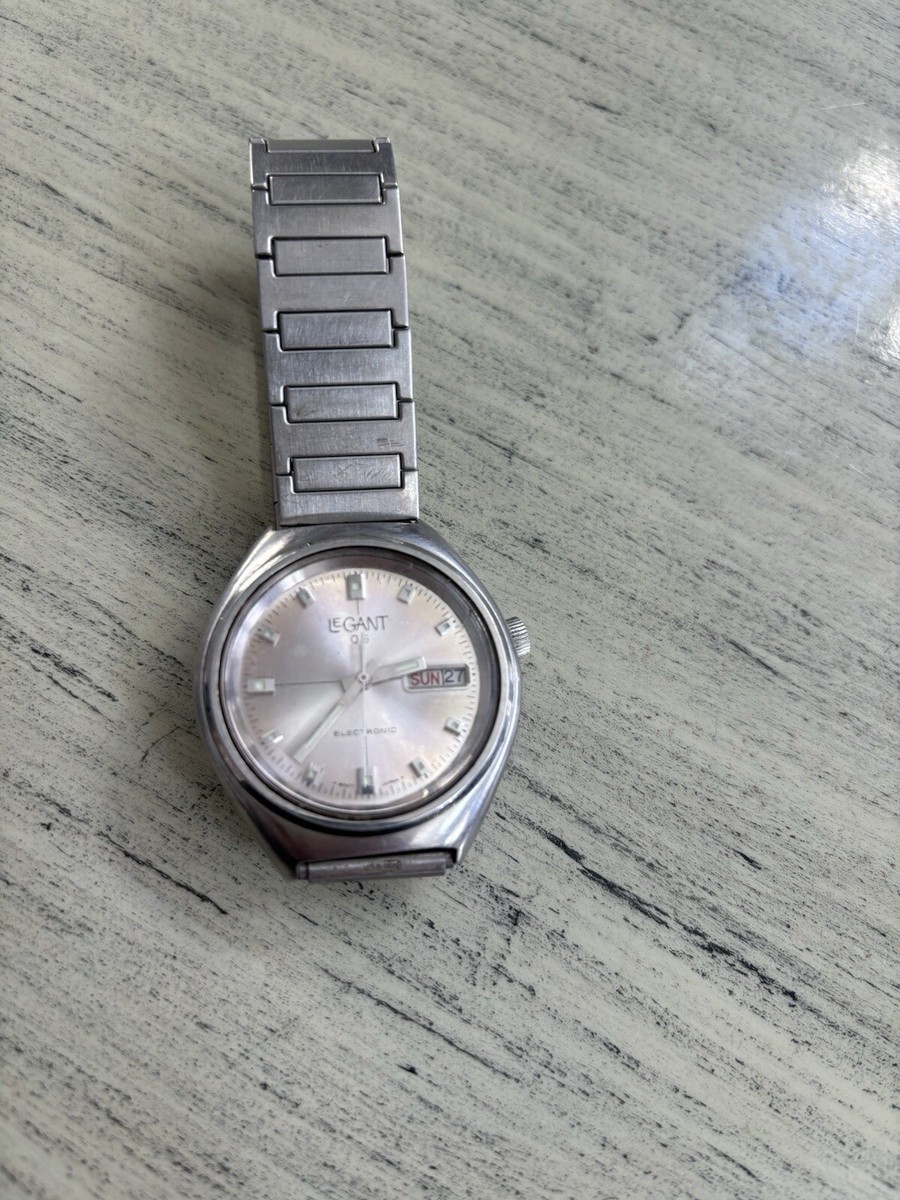 Vintage Le Gant QS All Stainless Steel Day Date Electronic  display picture 1