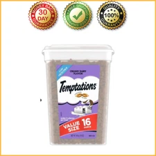 Temptations Creamy Dairy Flavor Crunchy and Soft Cat Treats, 16 oz Tub