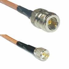 USA-CA RG142 N FEMALE to MINI UHF MALE Coaxial RF Pigtail Cable