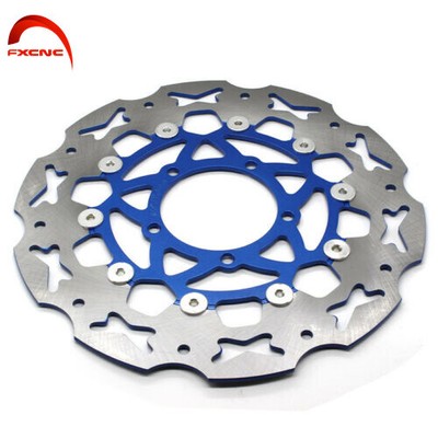 For Yamaha FZ16 Floating Front Brake Disc Rotor Blue&Stainless Steel Aluminum