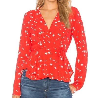 Rollas Dancer Wrap Blouse in Flame Galaxy