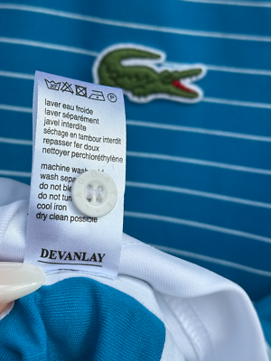 LACOSTE Andy Roddick Tennis Polo Shirt Mens Small 3 Blue White
