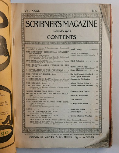 Scribners Monthly Illustrated Antique Magazine Jan 1902 Rene Lelong Artwork Scribners Monthly Illustrated Antique Magazine Jan 1902 Rene Lelong Artwork