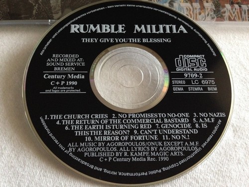 Rumble Militia - They Give You The Blessing CD *AUTHENTIC*1990 CENTURY MEDIA - Picture 2 of 5