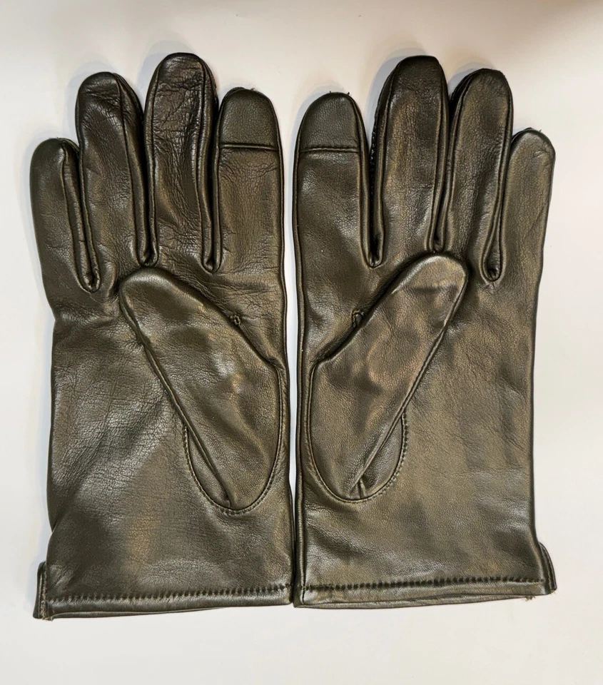 J.Crew 羊毛和羊绒衬里羊皮智能手机手套 M 绿色 全新 — 第 2/4 张图片