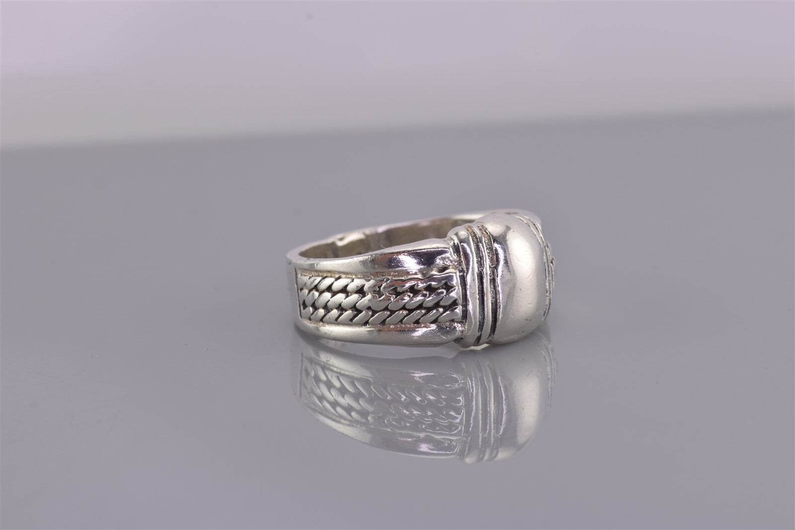 Sterling Silver Collared Polished Double Cable Ba… - image 1