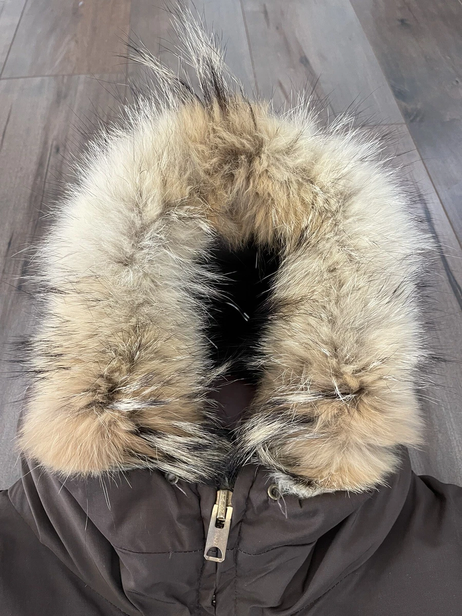 Eddie Bauer Polar Parka Premium Goose Down Coyote Fur Coat Jacket