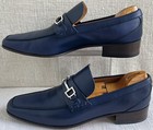 Gucci 247499 Men’s Navy Maritime Lifford Silvertone Horsebit Loafers G 8 US 8.5 — photo 2