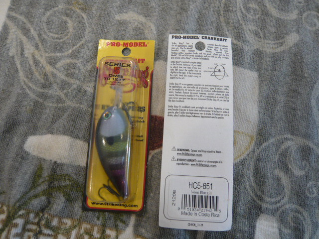strike king series 5 crankbait  NEON BLUEGILL  dives to 12' 2 PLUGS - Image 2