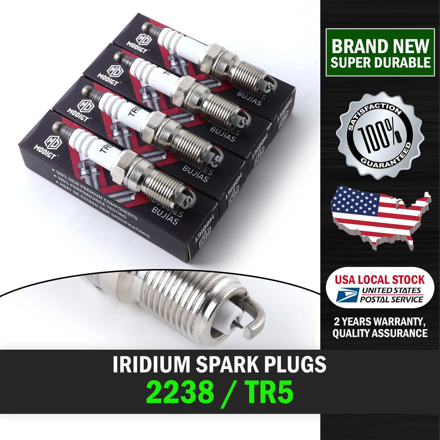 8Pack MGT Resistor Type Iridium Spark Plugs TR5 2238 Tune Up Kit Replacements