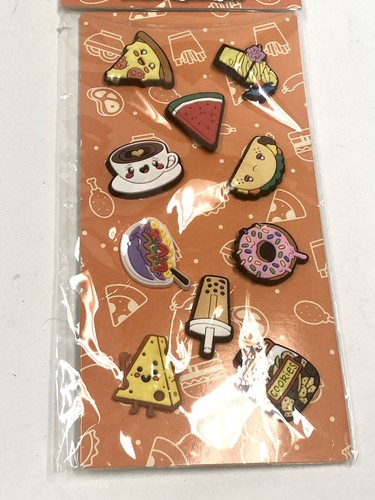 10 Pcs. Girls & Boys Clog Charms For Crocs Food Pizza Doughnut New In Package - Picture 3 of 8