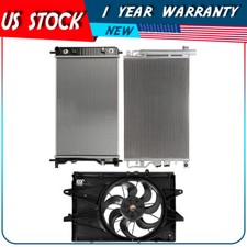 Electric AC Condenser Radiator Cooling Fan Kit For 2010-2016 GMC Terrain 2.4L