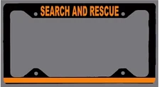 L@@K! Search and Rescue Orange Line - License Plate Frame