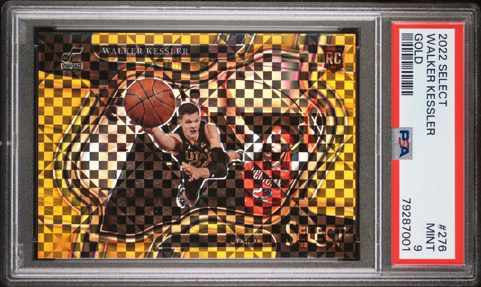 2022 Panini Select Walker Kessler #/10 Gold PSA MINT 9 Utah Jazz RC Courtside