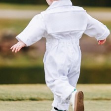 White Uniform Boiler Suit For Kids Coveralls Uniform Kid Caddie Caddy Coverall