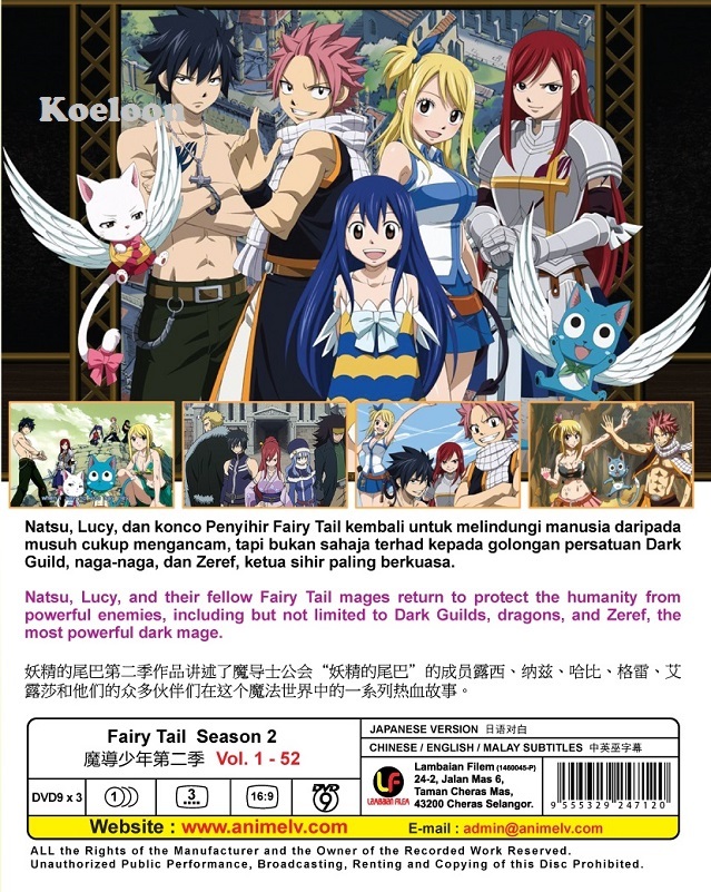 FAIRY TAIL DVDセット Fairy Tail Complete Series (volume 1 - 328 End + 2 Movie