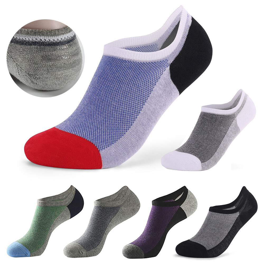 Mens Ankle Socks Absorbs Sweat Boat Socks Low Cut Sports Sock Non-slip Socks ↕-image