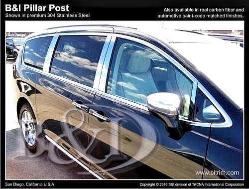 CHROME B PILLARS FOR CHRYSLER PACIFICA 2017-2023 (8PC SET) - Picture 1 of 1