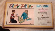 Zither ITALY Harbert Italiano Metal Lap Harp w/Original Box