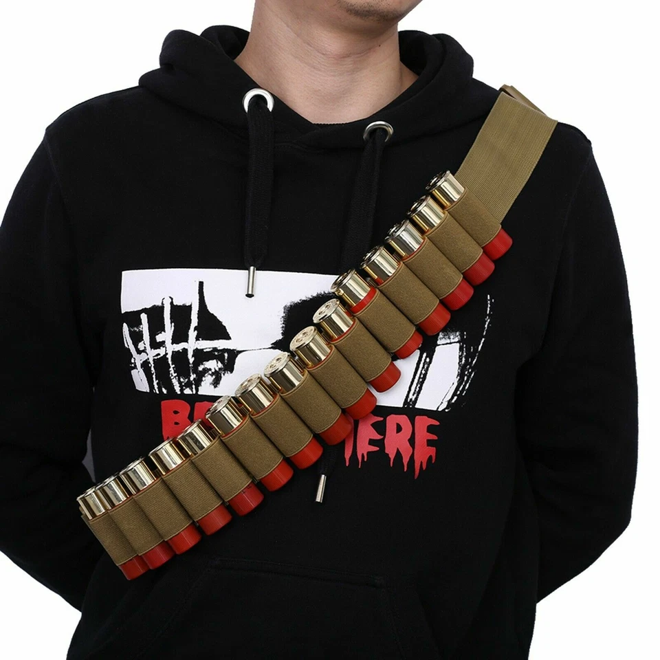Tactical Shotgun Shell Holder Gun Sling Bandolier 15 Rounds 12 GA Ammo Carrier - Image 4 of 4