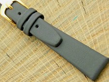 NOS Hadley-Roma Black Calfskin Watch Band w Gold Tone Buckle 13mm Unused Ladies