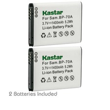Kastar 2Pcs Battery Replace for Original Samsung BP-70A WB30F WB31F WB50F WB52F
