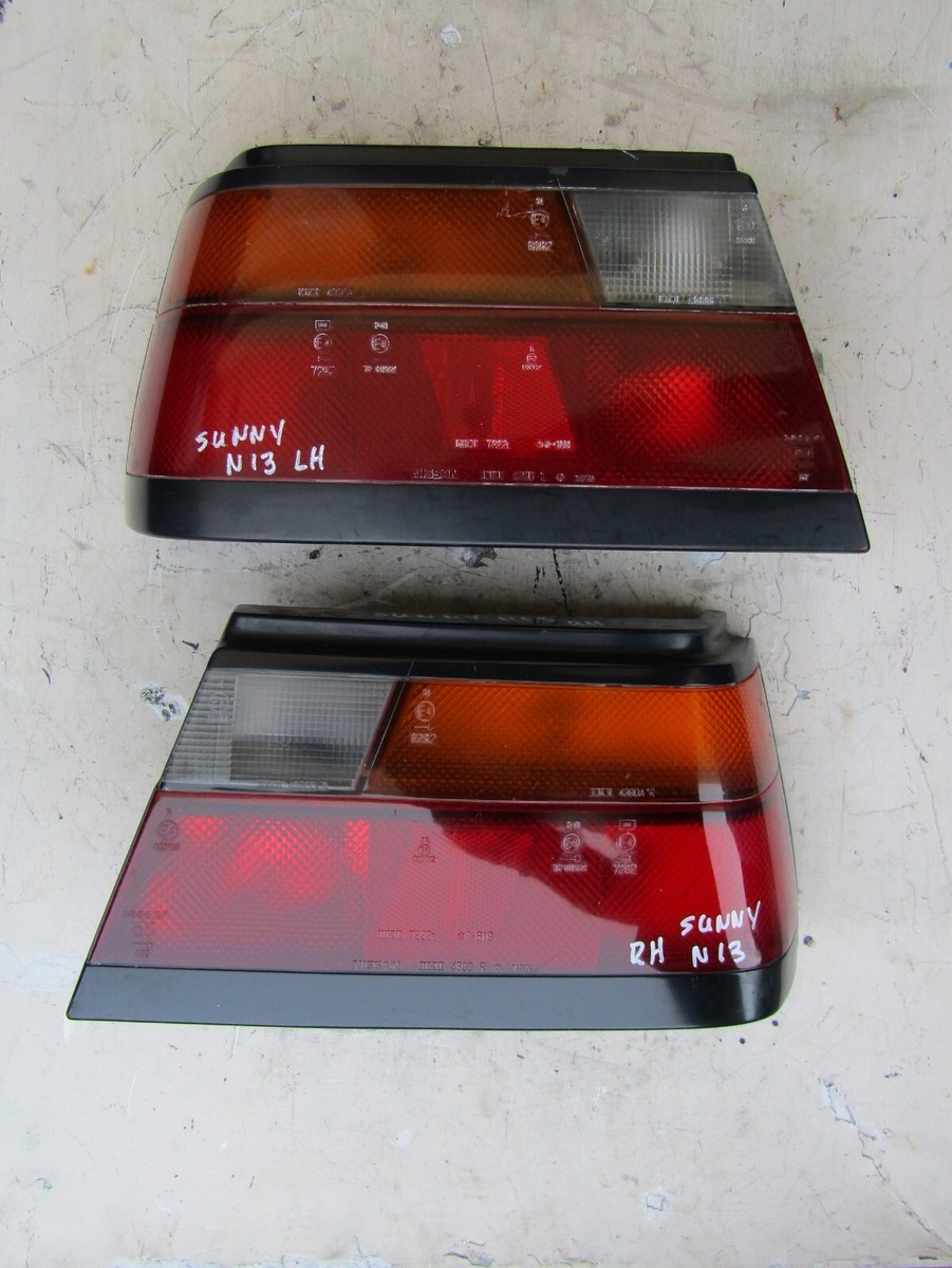 レトロ 赤黒 国鉄赤色尾灯 Nissan Cherry Sunny N13 5 Doors model 1986 89 tail lights pair LH