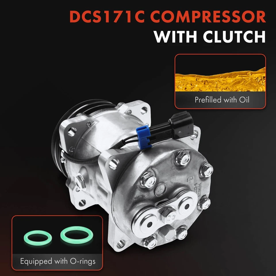 Compresor de CA con polea de 2 ranuras para Chevy C60 C70 Kodiak 1994-1996 GMC P3500 Foto 3 de 4