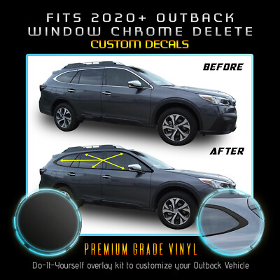 Fits 20+ Subaru Outback Window Chrome Delete Blackout Kit - Metallic