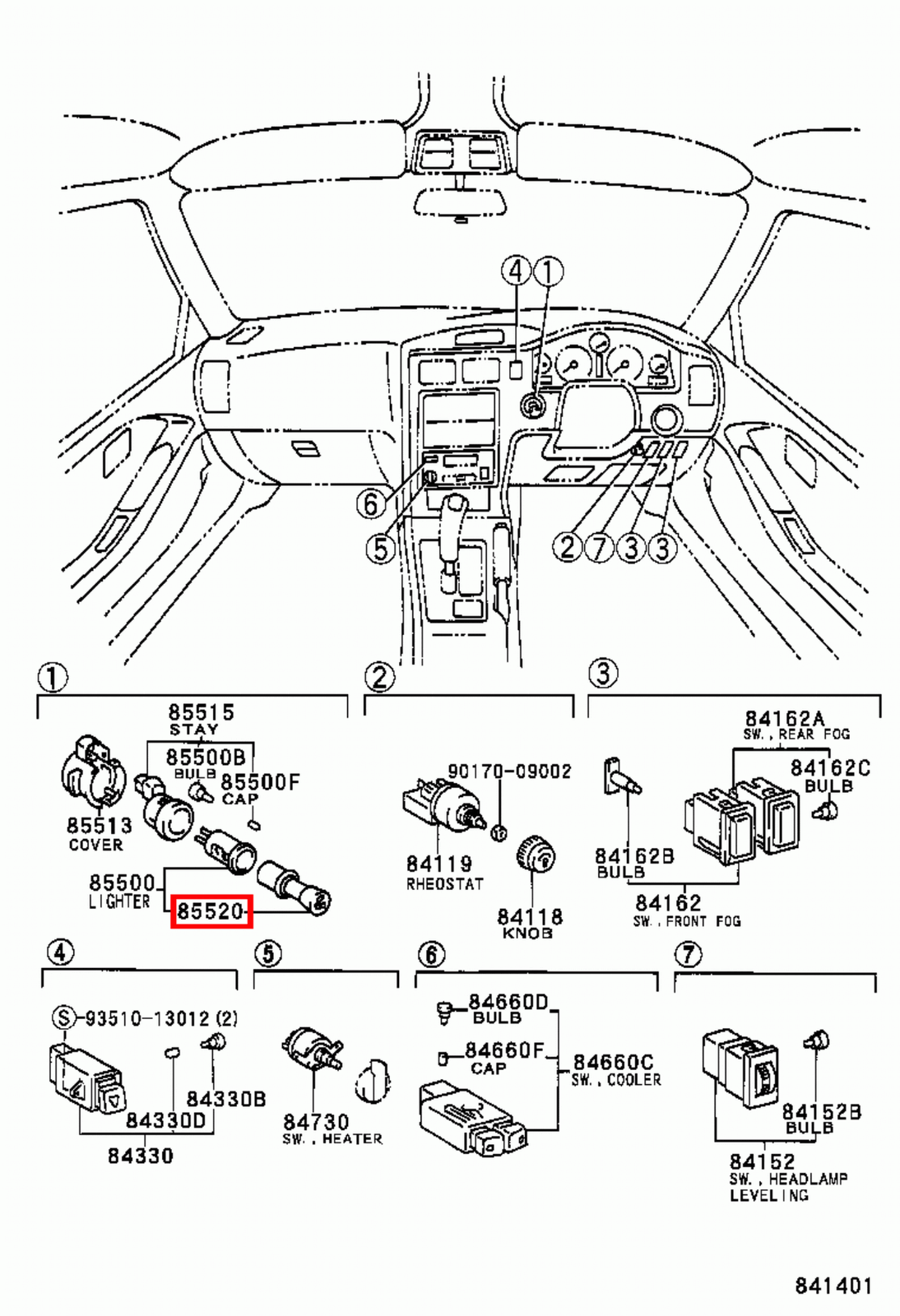 Genuine Hiace TRH213 TRH203 TRH201 TRH200 RCH29 RCH28 Cigarette Lighter