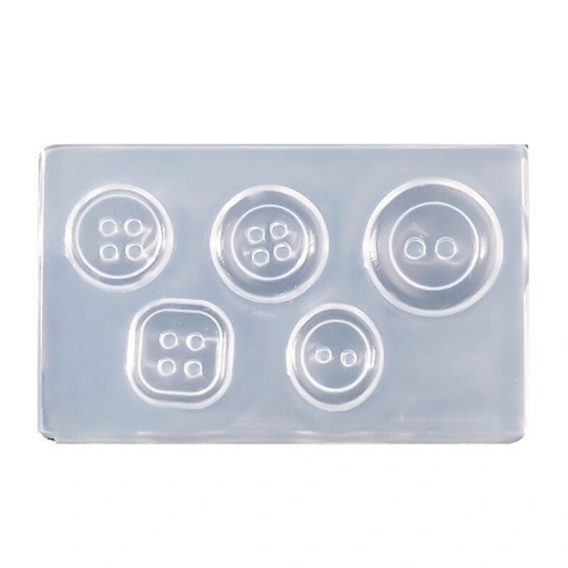 Crystal Epoxy Resin Mold Button Buckle Casting Silicone DIY Tool