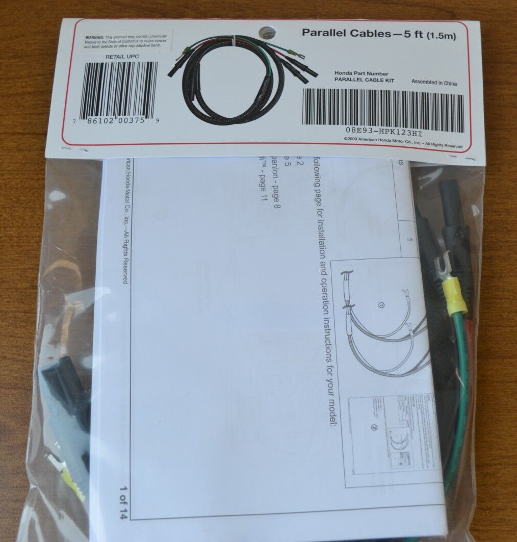 HONDA PARALLEL GENERATOR CABLES 5 FT 08E93HPK123HI eBay