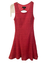 Guess Women's Pink Sleeveless Lined Lace Dress 4 Keyhole Back