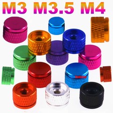 M3 M3.5 M4 Colourful Knurled Thumb Nuts Aluminum Blind Hole Hand Grip Knobs Nut