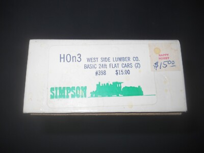 #ad #ad HOn3 Simpson Kit #398 West Side Lumber Co. 2 Basic 24#x27; Flat Cars LTC $35.89